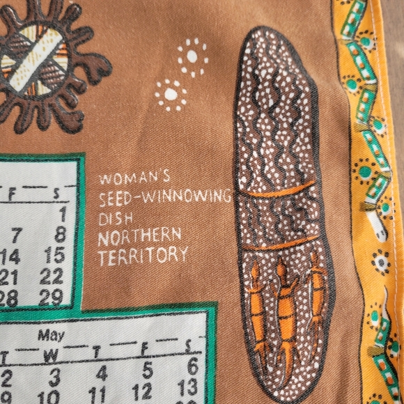 1972 calendar tea towel Australian Aboriginal Art - Picture 7 of 10